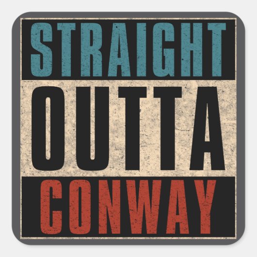 Direkte Ausfahrt Conway Arkansas AR Quadratischer Aufkleber (Vorderseite)