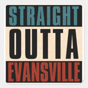 Direkte Ausfahrt Evansville Indiana IN Quadratischer Aufkleber