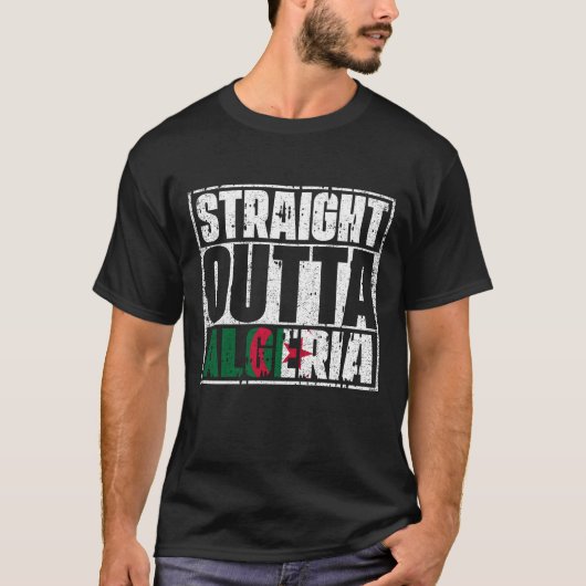 Direkte Außenflagge Algerien T-Shirt (Vorderseite)