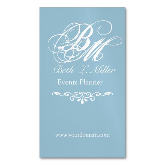 Direkte Beschriftung mit Monogramm Magnetische Visitenkarte (Vorderseite Vertikal)