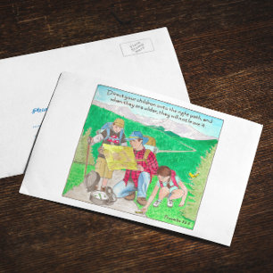 Direkte Kinder auf dem rechten Weg Inspiration Postkarte