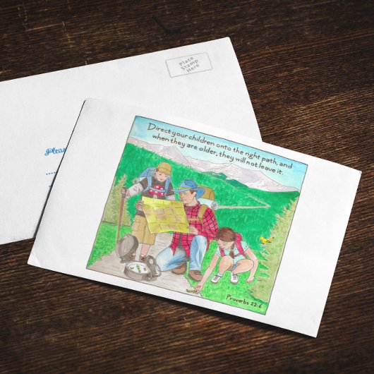 Direkte Kinder auf dem rechten Weg Inspiration Postkarte