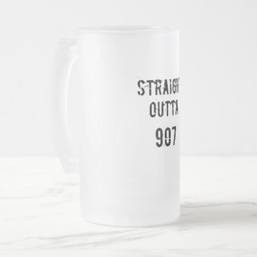 Direkte Outta 907 Mattierte Bier-Tasse - Schwarzer Mattglas Bierglas (Vorderseite Links)