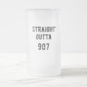 Direkte Outta 907 Mattierte Bier-Tasse - Schwarzer Mattglas Bierglas (Mittel)