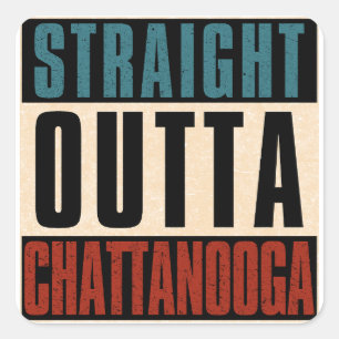 Direkte Outta Chattanooga Tennessee TN Quadratischer Aufkleber