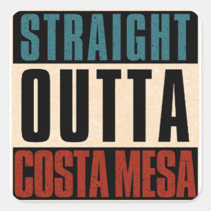 Direkte Outta Costa Mesa Kalifornien CA Quadratischer Aufkleber