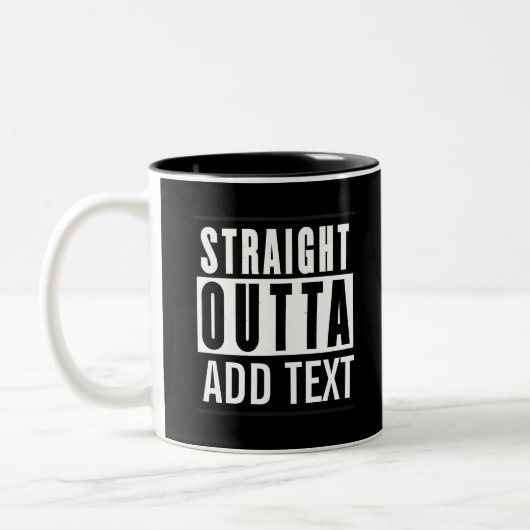 Direkte Outta Custom Tasse - Fügen Sie Ihre Stadt, (Links)