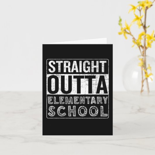 Direkte Outta Elementary School Funny Class Gradu Karte (Gelbe Blume)