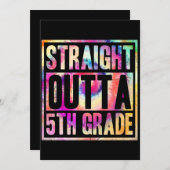 Direkte Outta Fünfte Gefärbte Krawatte der Klasse  Einladung (Vorne/Hinten)