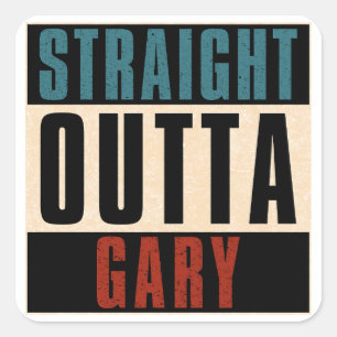 Direkte Outta Gary Indiana Quadratischer Aufkleber