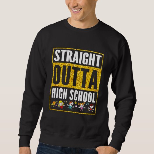 Direkte Outta High School Cooler Grad Herzstudium Sweatshirt (Vorderseite)