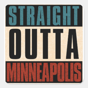 Direkte Outta Minneapolis Minnesota MN Quadratischer Aufkleber