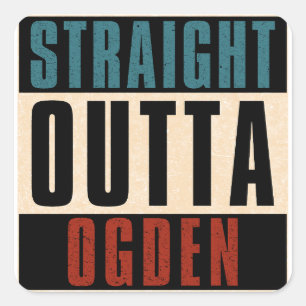 Direkte Outta Ogden Utah UT Quadratischer Aufkleber