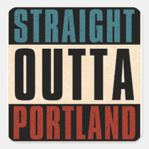 Direkte Outta Portland Oregon OR Quadratischer Aufkleber