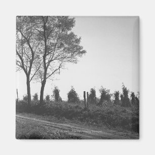 Direkte Straße nach Feld B&W Magnet