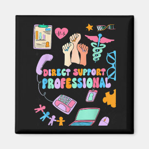 Direkter Unterstützungsprofi Sozialarbeiter Retro Magnet