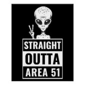 Direktes Outta Area 51 Alien Peace Sign Poster (Vorderseite)