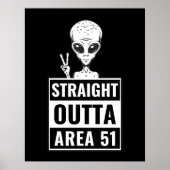 Direktes Outta Area 51 Alien Peace Sign Poster (Vorne)