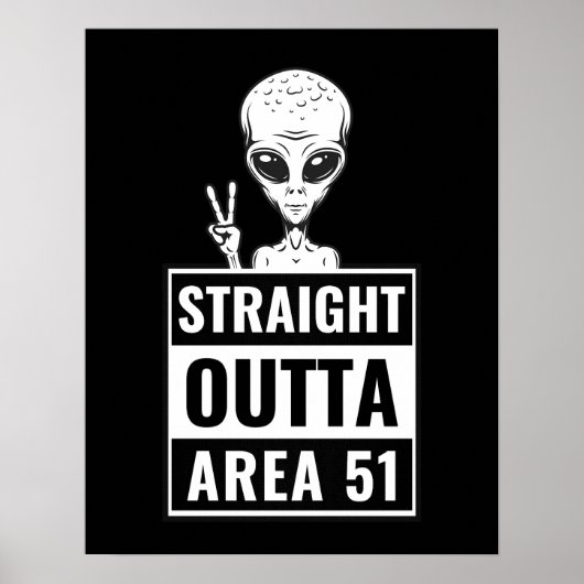 Direktes Outta Area 51 Alien Peace Sign Poster (Vorne)