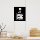 Direktes Outta Area 51 Alien Peace Sign Poster (Küche)