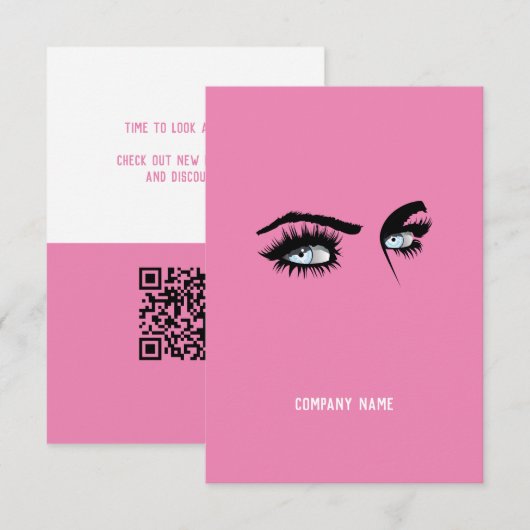 Direktes rosa QR-Codebeispiel für Unternehmen (Vorne/Hinten)