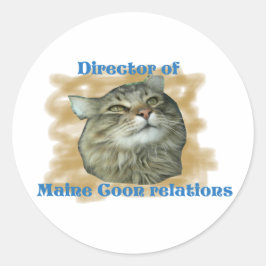 Direktor der Beziehungen Maine Coon Runder Aufkleber