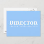 Direktor Ich sage den Leuten, was zu tun ist und w Postkarte (Vorne/Hinten)