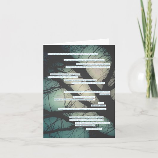 Dirge ohne Musik-Beileidskarte Karte (Vorderseite)