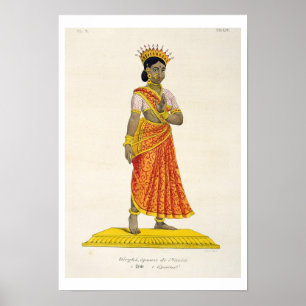 Dirgha Ehefrau Nirriti, graviert von C. de Motte ( Poster