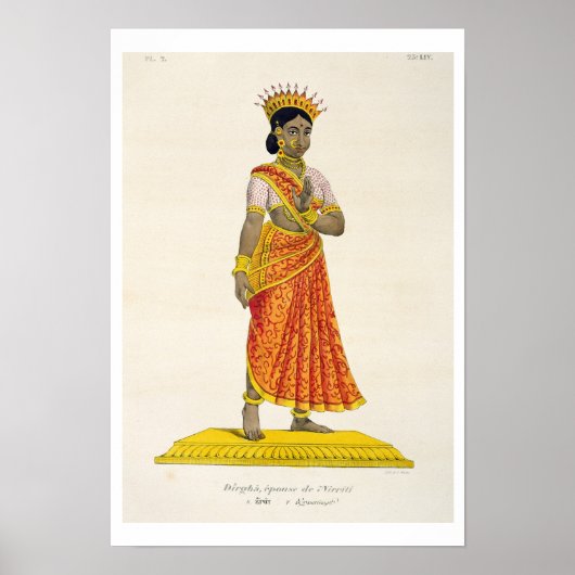 Dirgha Ehefrau Nirriti, graviert von C. de Motte ( Poster (Vorne)