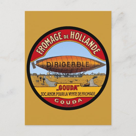 Dirigeable Holländische Käse Postkarte (Vorderseite)
