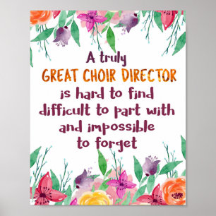 Dirigent Chorgesangslehrer Wertschätzungs-Geschenk Poster