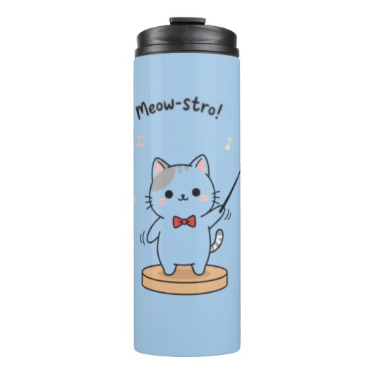Dirigent des süßen Katzenorchesters Thermosbecher (Vorderseite)