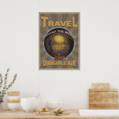Dirigiable Air Steampunk Vintag World Travel Poster (Küche)