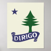 Dirigo / 1901 Maine Flag Framable Art Poster (Vorne)