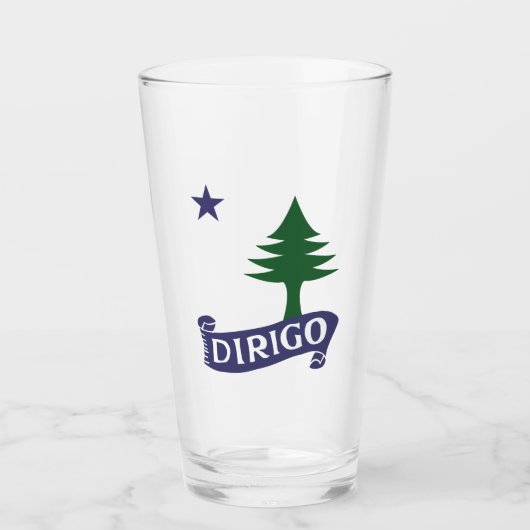 Dirigo/1901 Maine Flag Glas (Vorderseite)