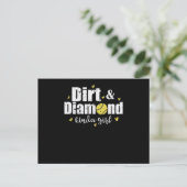 Dirt and Diamond kinda Girl Softball Sport Postkarte (Stehend Vorderseite)