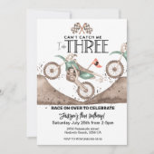 Dirt Bike 3rd birthday Invitation Can't catch me Einladung (Vorderseite)