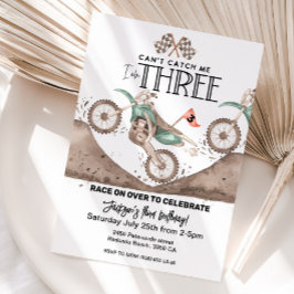 Dirt Bike 3rd birthday Invitation Can't catch me Einladung