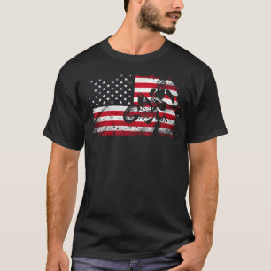 Dirt Bike American Flag 4. Juli T-Shirt