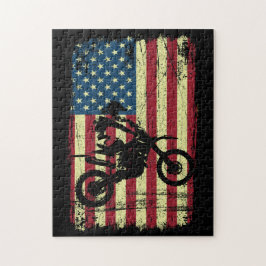 Dirt Bike American Flag 4. Puzzle