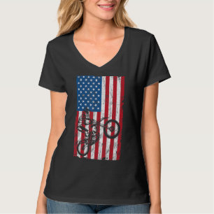 Dirt Bike American Flag Graphic Patriotic Usa 4. T-Shirt