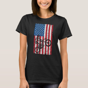 Dirt Bike American Flag Graphic Patriotic Usa 4. T-Shirt