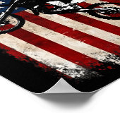 Dirt Bike American Flag Motocross Biker 4. Juli Poster (Ecke)