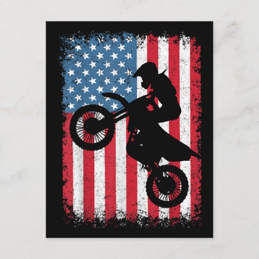 Dirt Bike American Flag Motocross Biker Men Boys V Begleitkarte (Vorderseite)
