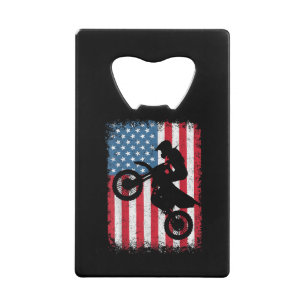 Dirt Bike American Flag Motocross Biker Men Boys V Geldbeutel Flaschenöffner