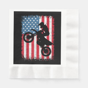 Dirt Bike American Flag Motocross Biker Men Boys V Serviette