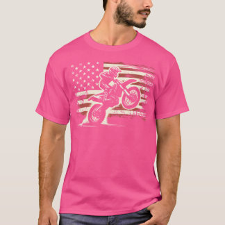 Dirt Bike American Flag Motocross Biker Vintag uns T-Shirt