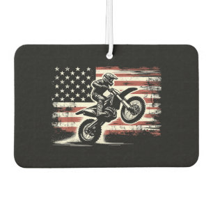 Dirt Bike American Flag Motocross Biker Vintag USA Autolufterfrischer