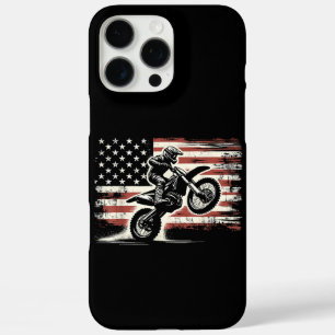 Dirt Bike American Flag Motocross Biker Vintag USA iPhone 16 Pro Max Hülle